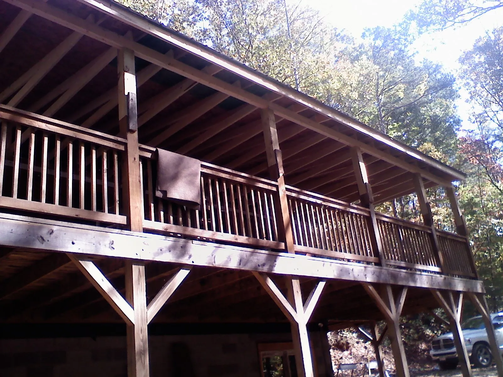 Timber framing under a new elevated porch and deck — Roof Leak Repair in Hildebran by Roofing Brothers